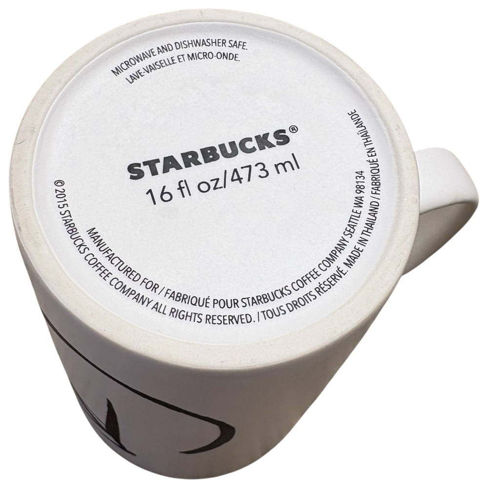 Starbucks 2015 Green Dot Series Bicycle Sketch Collectible Ceramic 16oz Mug - Picture 3 of 4